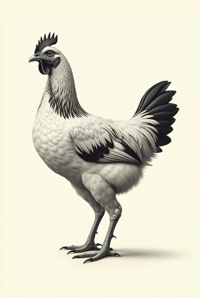 Drawing of a chicken showing its leg