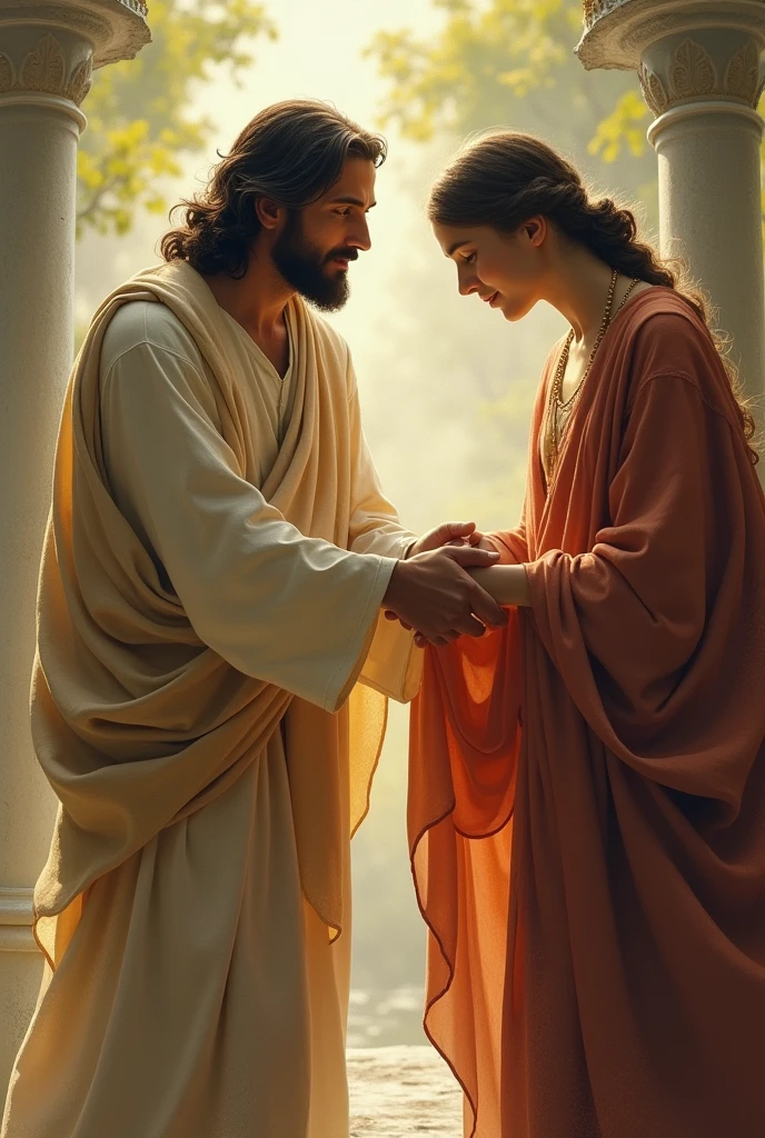 Jesus pulling a person by the foot