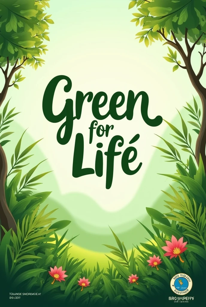 create a flyer with the title green for life and put the name of the people in Portuguese