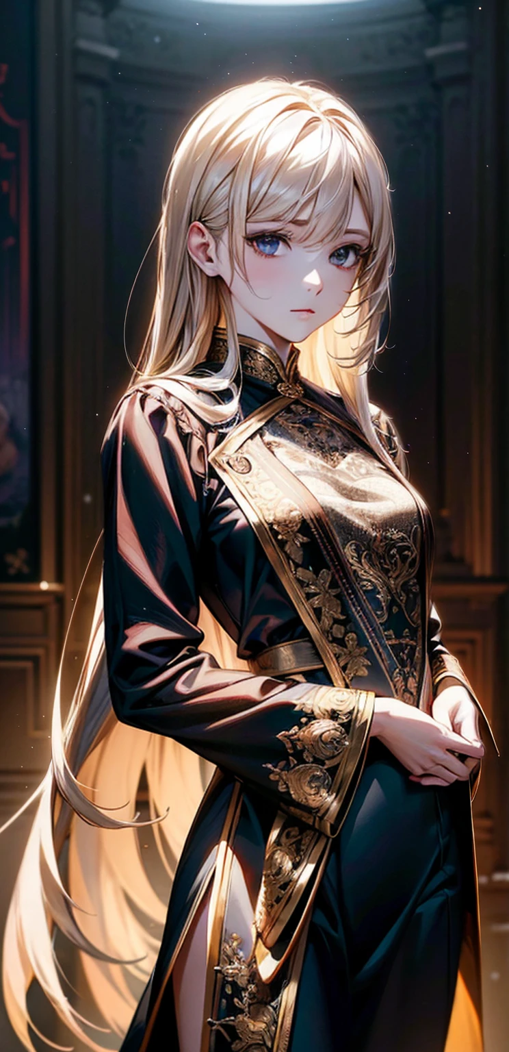 Official Art, unity 8k wallpaper, Very detailedな, masterpiece, Highest quality, 1 female, (Very detailed),(RAW Photos、Highest quality)、(Realistic、Photorealistic:1.3)、Attention to detail、顔のVery detailed複雑な 3D レンダリング、(Very detailed肌:1.2)、Dynamic Angle, Professional Lighting, Side light, Cinematic Light, Ultra-high resolution, 8k , Film Grain,Best Shadow, Particles of light, Fine skin, Detailed face, Intricate details, Very detailedな, Shine, whole body, Beautiful Face、Blurred Background、1 beautiful girl