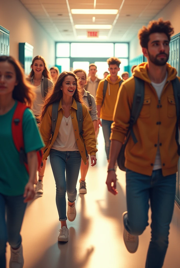 Students leaving classes