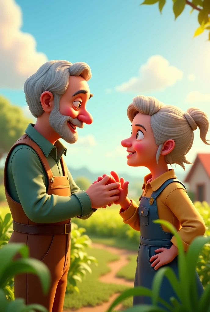 In cinamatic 3d cartoon "नेइबोर to farmar "Thank you so much. I will never forget your kindness."