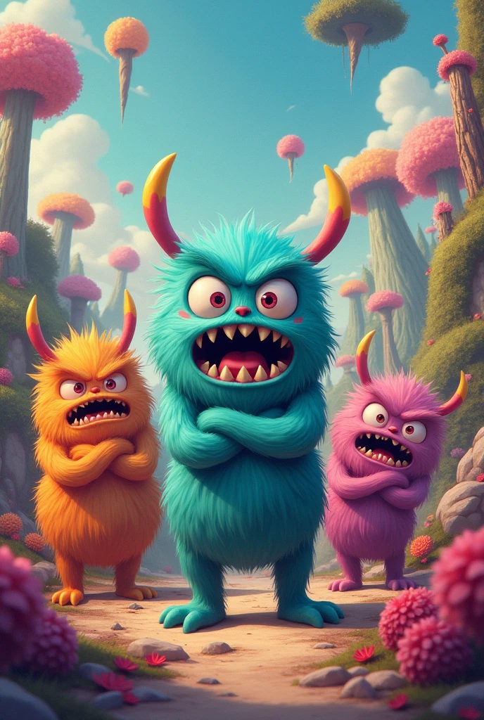 Cute monsters are angry