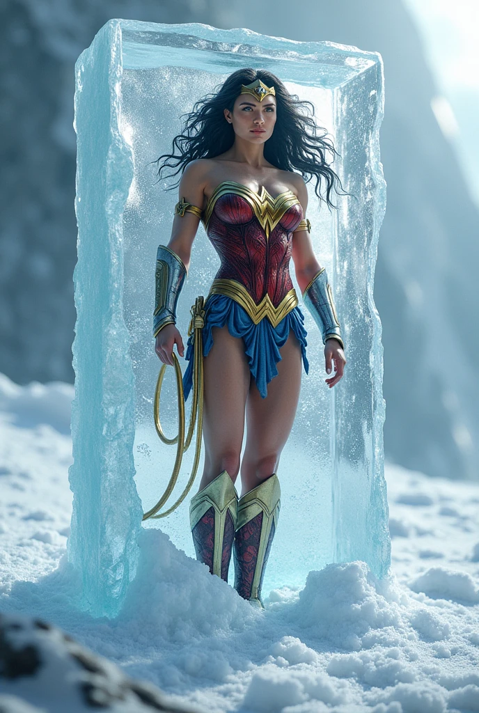 Wonder woman frozen in ice