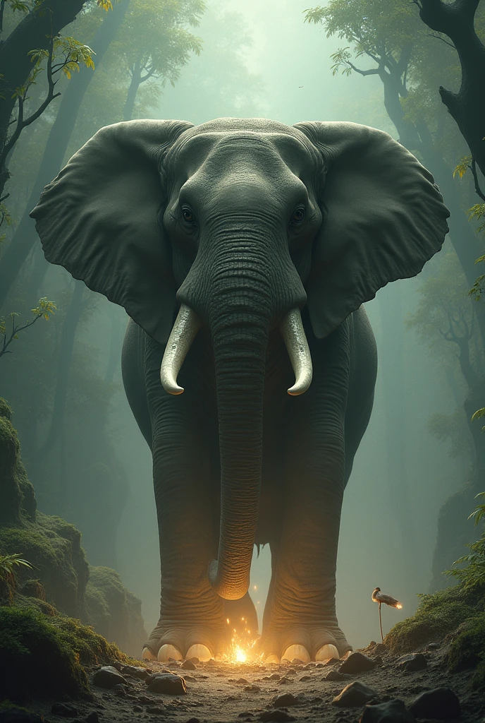 After the tortoise had eaten and left, the elephant tried to replicate the chant to access the yamBut because the elephant lacked the tortoise’s subtlety and precision, his version of "Gwon Gwon Gwon Gwon" was loud and clumsy, angering the spirits instead of appeasing them. The spirits punished the elephant, and he was left hungry and embarrassed.