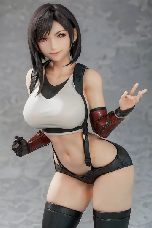 Figure, Tifa, big breasts, curvy, smile, bob haircut
