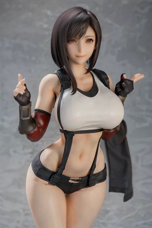 Figure, Tifa, big breasts, curvy, smile, bob haircut
