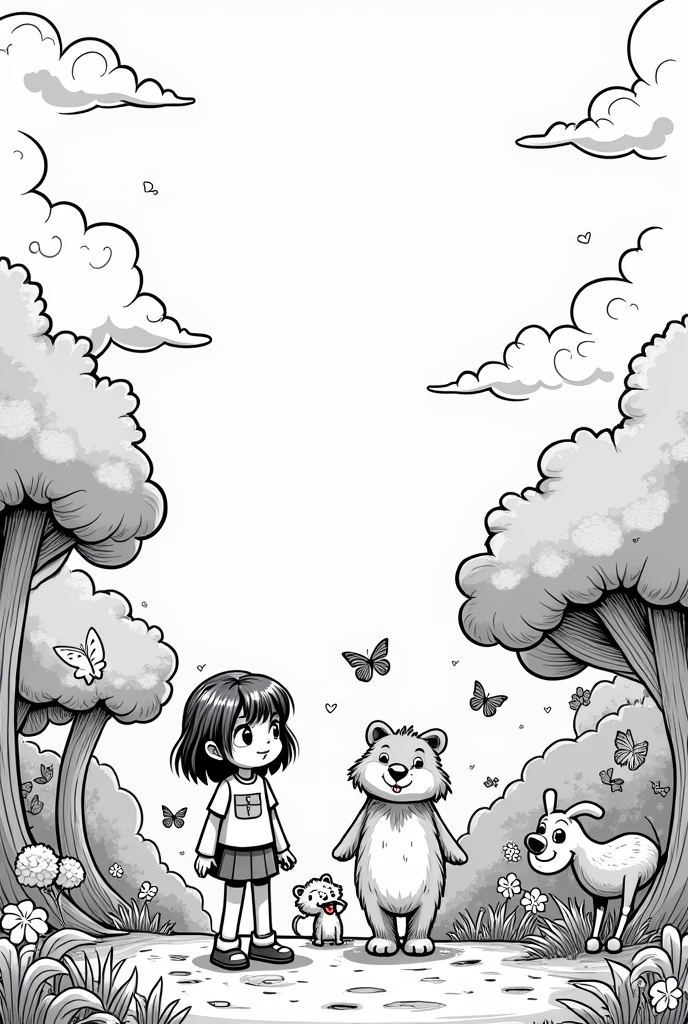 Make a uncolor book for kids (cartoons)