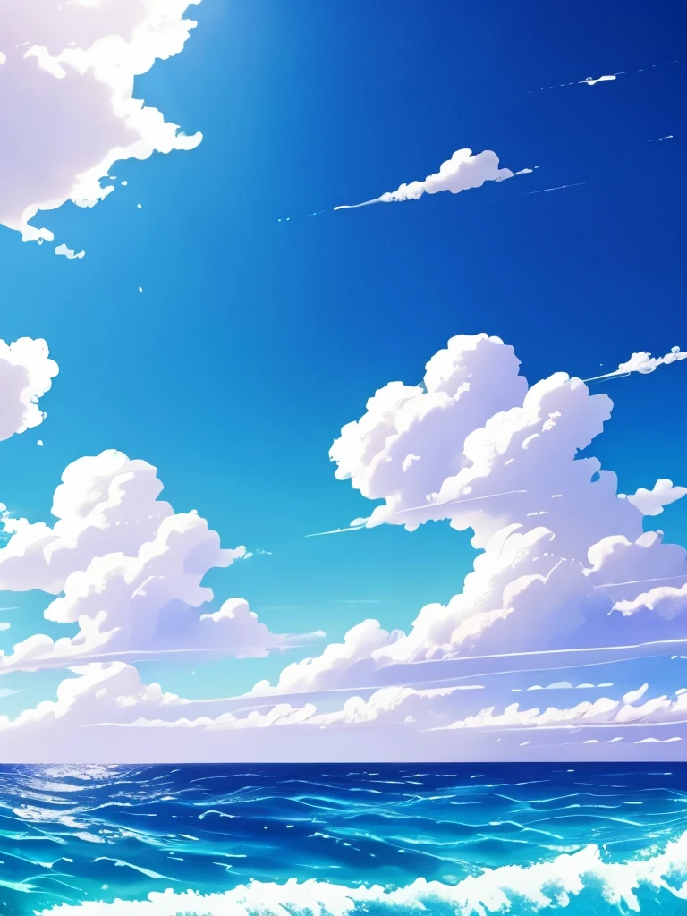 anime anime wallpapers anime anime wallpapers anime anime, a picture by Eizan Kikukawa, pixiv, fine art, beautifull puffy clouds. anime, blue sea. by makoto shinkai, wallpaper anime blue water, azure ocean, anime clouds, beautiful ocean, clouds and waves, anime background, azure waves of water, beautiful anime scenery, azure sky
