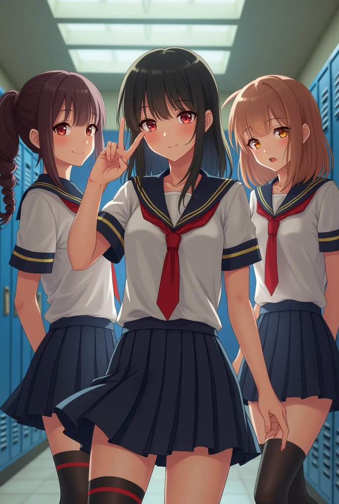 Photo of  girls at school in sexy school uniform 