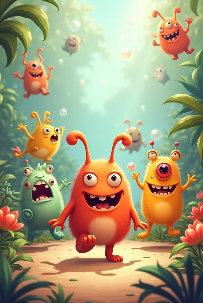 Cute monsters moving