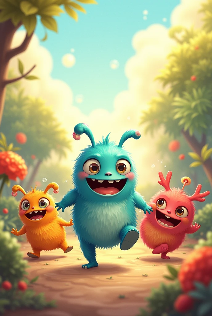 Cute monsters moving