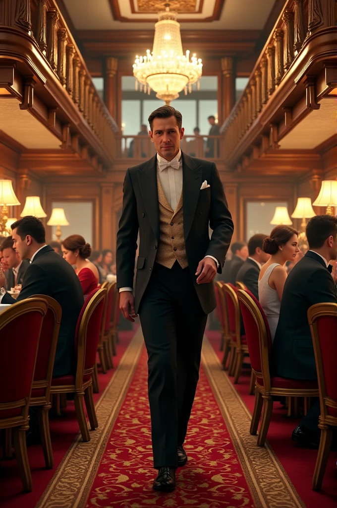 Create a luxurious and splendid image in the titanic ship