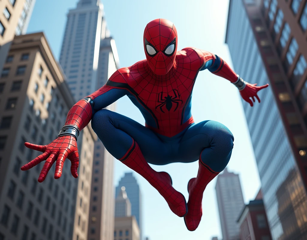 We need an image of Spider-Man flying under his own power
