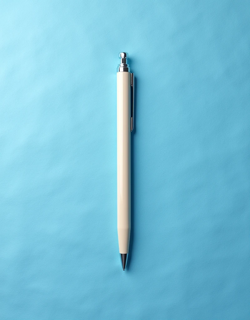 thin pen, cream-colored, a little darker, on a blue background with a paper texture, MOCKUP