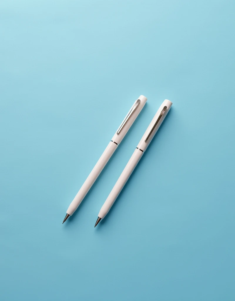 thin pen, cream-colored, a little darker, on a blue background with a paper texture, MOCKUP