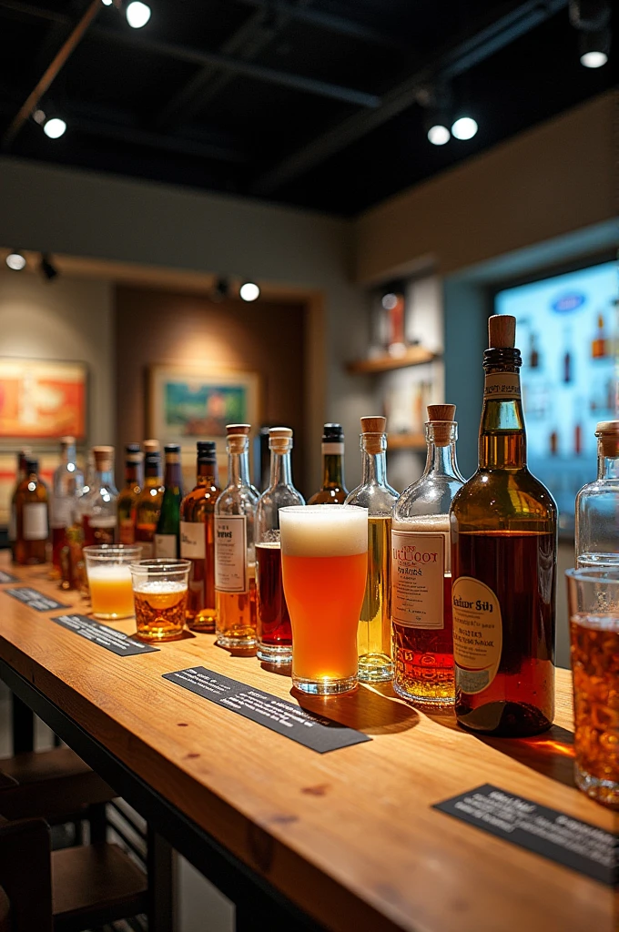 Generate an exposition sheet on alcoholic and non-alcoholic beverages