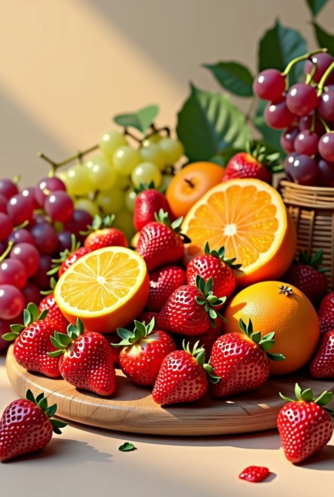 Still life of delicious fruits