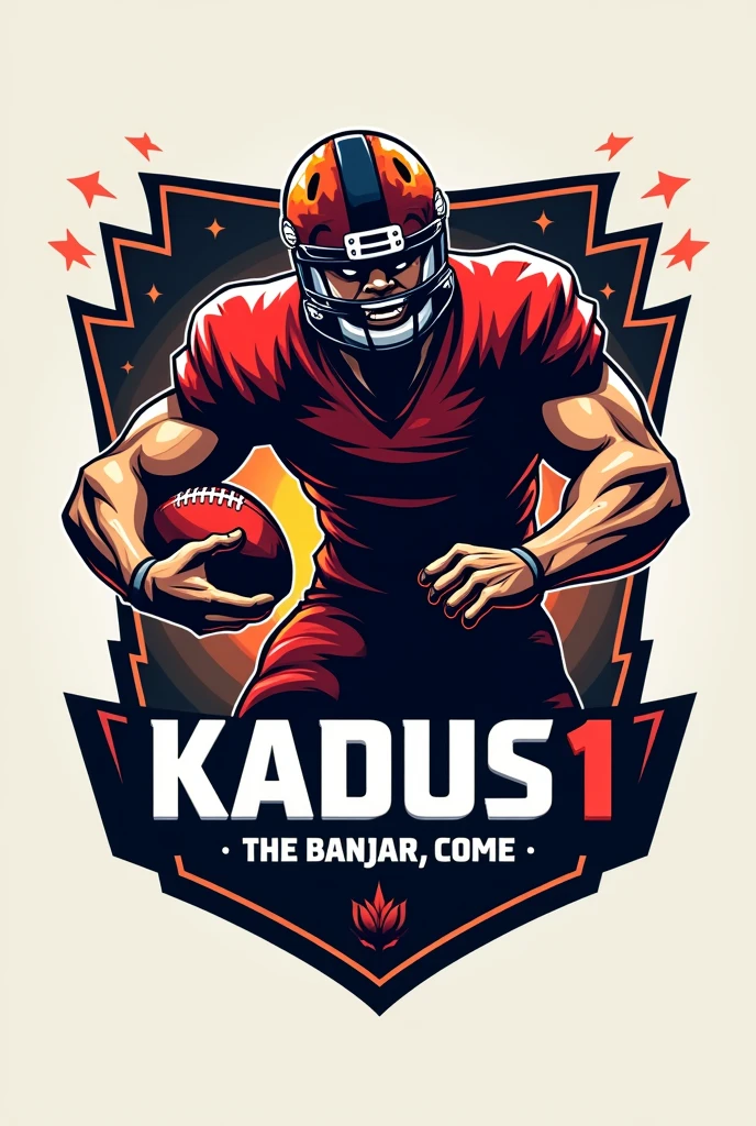 create a football logo with the title &quot;kadus 1&quot;, the banjar, come&quot;