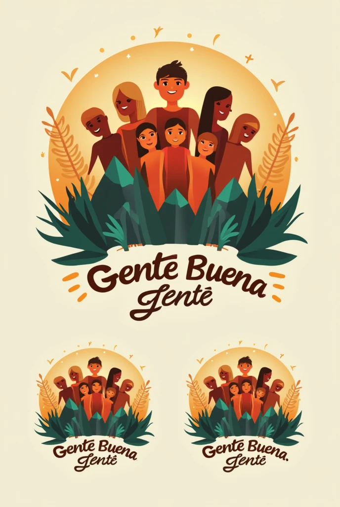 Create a logo inspired by Guatemala with the phrase gente buena gente