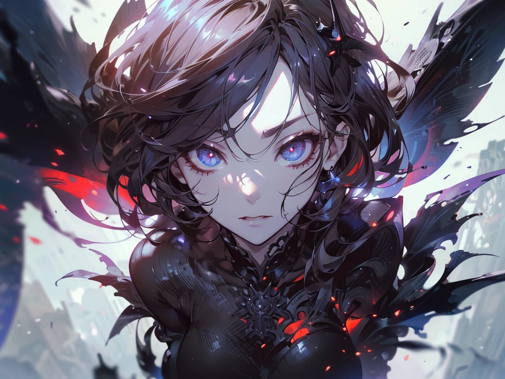 a heroic demon lord, detailed face, epic battlefield atmosphere, standing figure, perfect body proportions, short stylish hair, beautiful eyes, fantasy style, white background, transparent, sexy, lace,(best quality,4k,8k,highres,masterpiece:1.2),ultra-detailed,(realistic,photorealistic,photo-realistic:1.37)