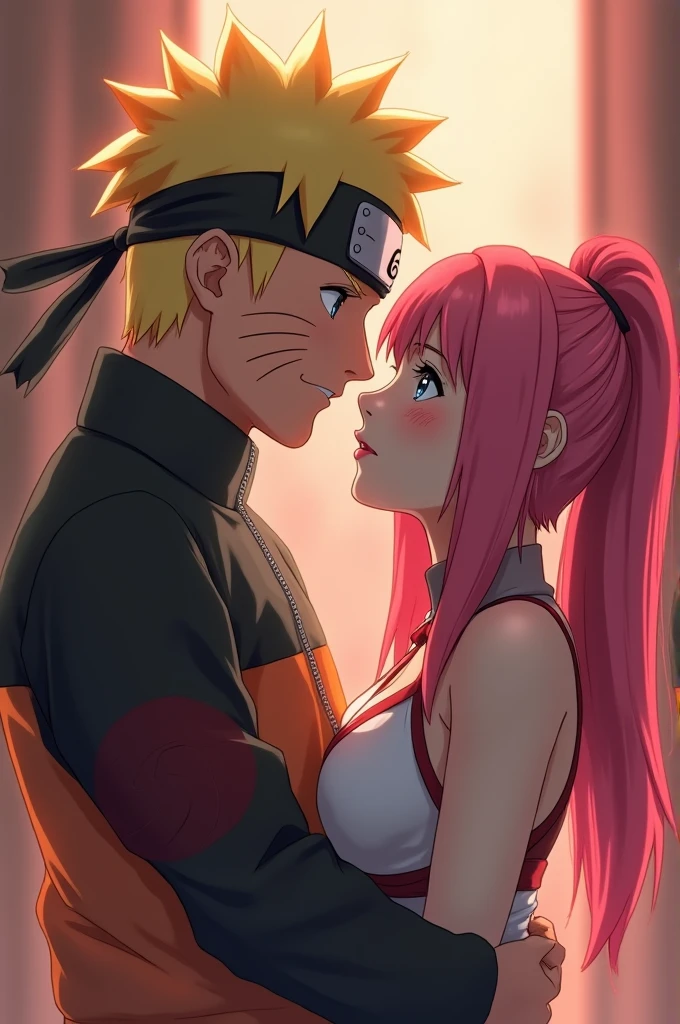 Create a picture of Naruto having sex with Sakura