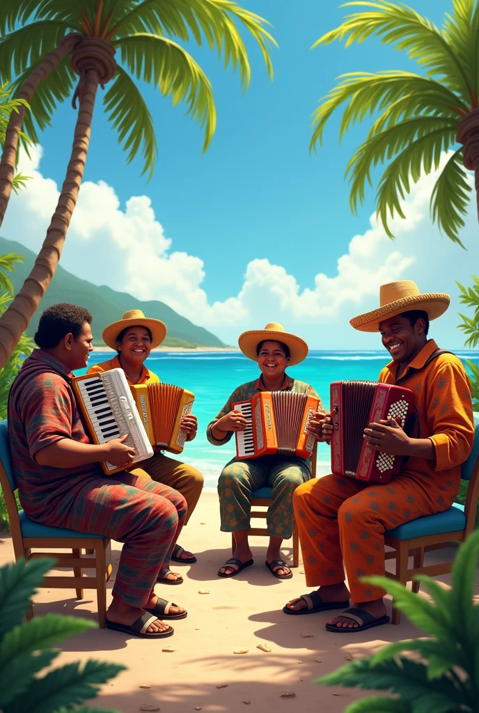 musicians from the Colombian Caribbean region playing diatonic button accordion