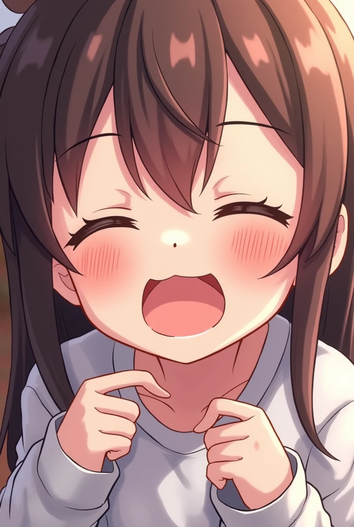 A cute anime girl orgasming hard, ahegao face