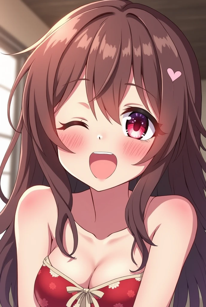 A cute anime girl orgasming hard, ahegao face