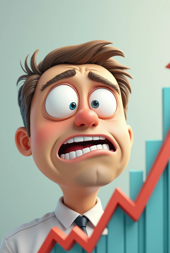 Image: A confused or frustrated face (like a popular meme character) looking at a graph showing steady growth but with a giant "INFLATION" looming over it.