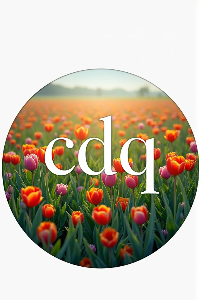 Logo writing "CDQ Field Of Flowers 37" circular, realistic and professional