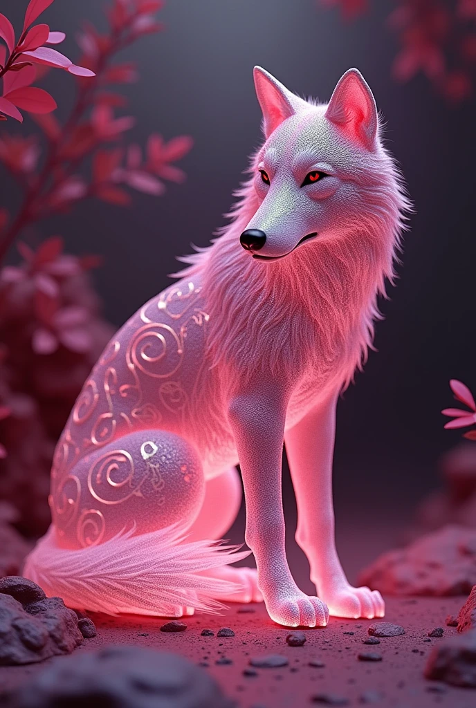 a perfume that has the name the wolf, that the design is a pink wolf