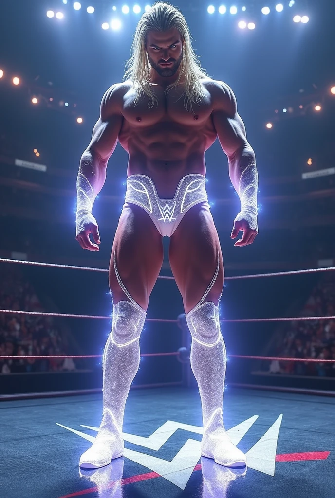 Sexy wrestler(( Open to reveal large glowing costume)) ring logo wwe blonde