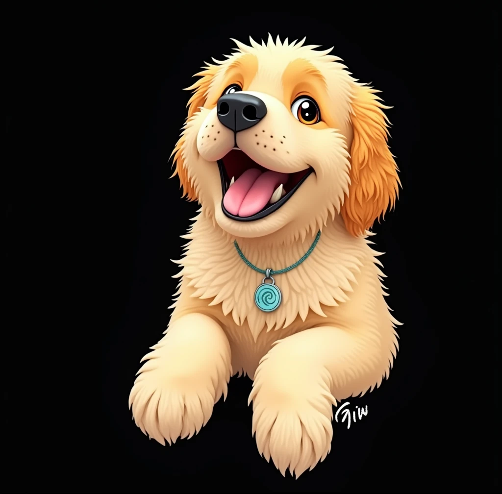 A simple and cute dog-themed mandala painting in vibrant colors