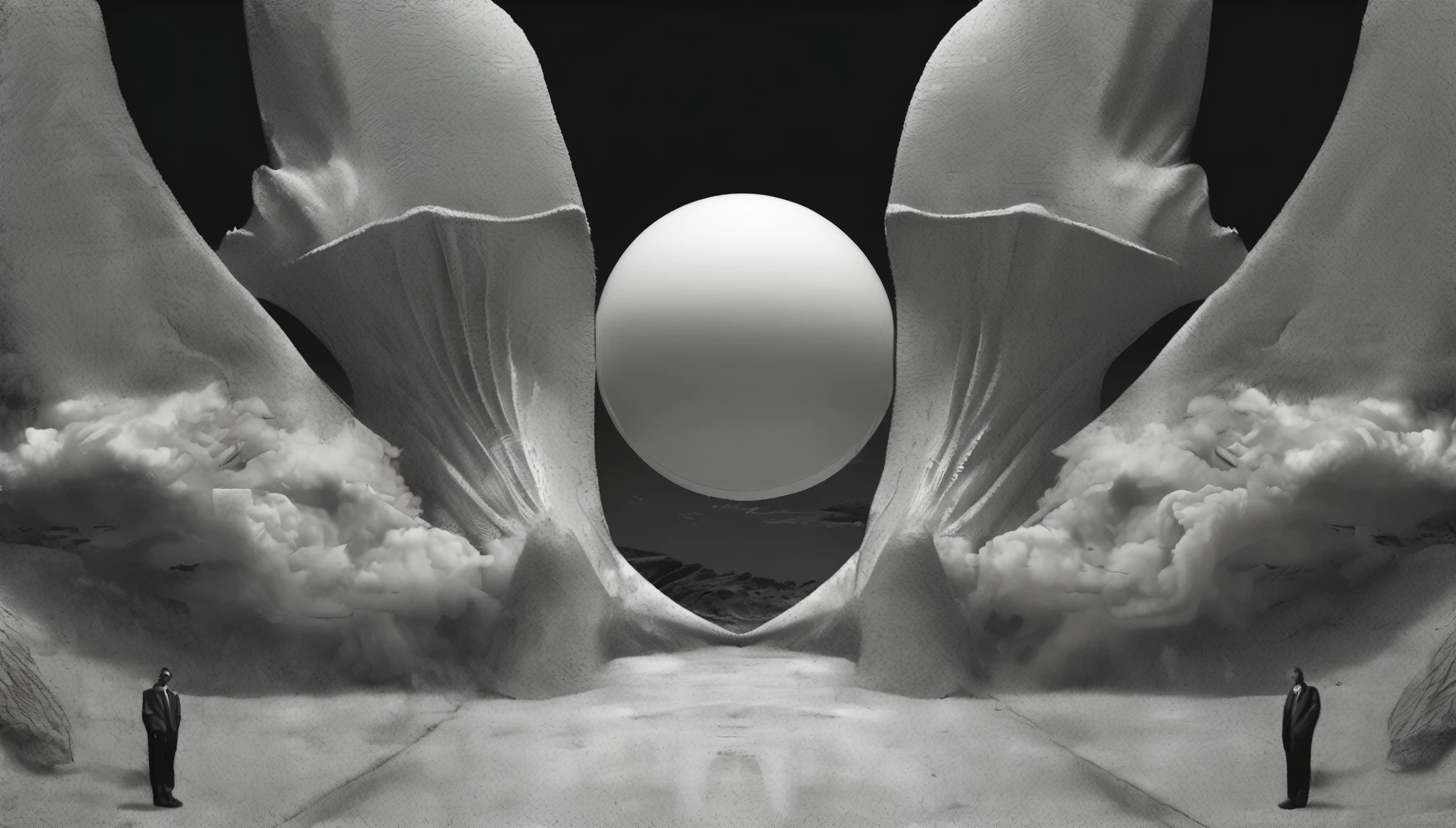 Gilbert Garcine Style - The External God, It possesses a form and attributes beyond human comprehension. Existing beyond the limits of physical reality. These beings operate on a cosmic scale., possessing power and influence beyond human comprehension. Marginal space, Mysterious Space Horror, Surreal Experimental Photography, Ultra wide angle, Gravel and grain, Spectacular wide shot. Di Oskar Schlemmer, Joll - Peter Whitten. Surreal details, luminismo, otherworldly realism
