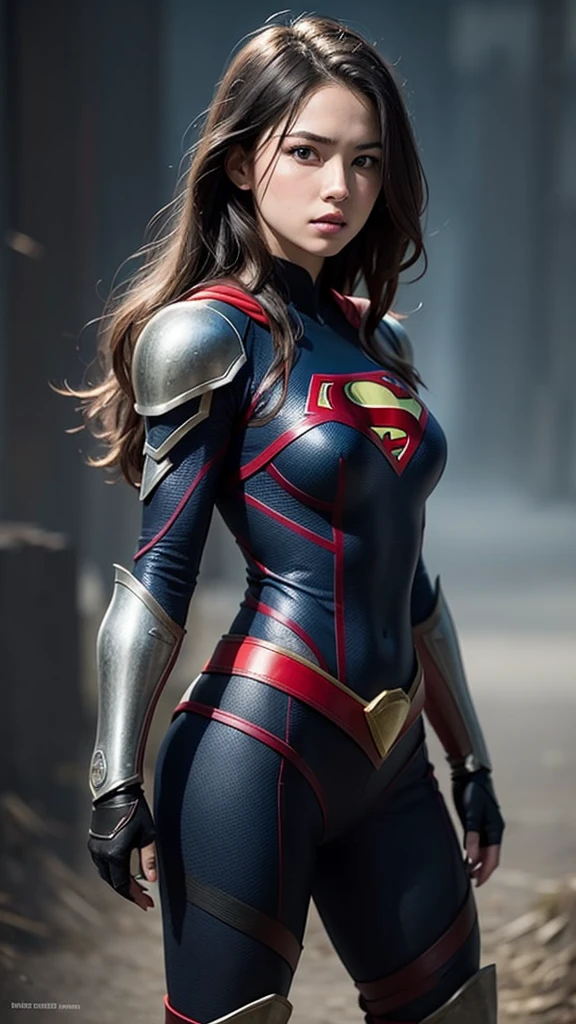 super girl in black armor