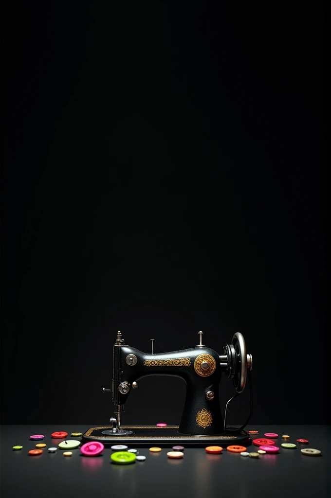 Black background sewing machine pin buttons
