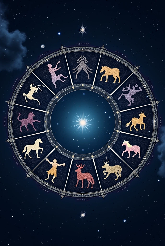 Without human images、Write all the constellations in a circle on AstroVibes。
