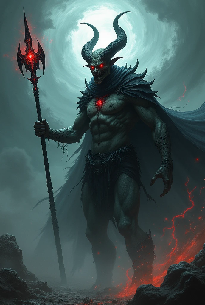 demon throwing a dark spear
