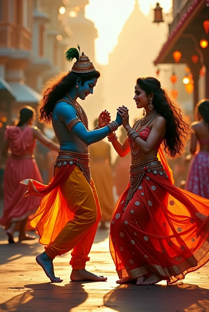 Janam ashtami ki subh avasar pe badhiya sa at least 5 minute ka radha aor bhagwan krishan ka dancing video bna ke do