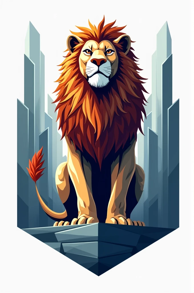 Create a logo for a civil engineering academic center with a lion