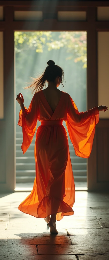 1990s , 1 dynamic japanese female, 90s streetstyle japanese fashion kimono, loose clothing, Melbourne shuffle jumping shuffling footwork , expressive pose, zen japanese torii environment, , cinematic lighting,, extremely detailed, photorealistic, 8k, film grain, dynamic composition, high quality, masterpiece