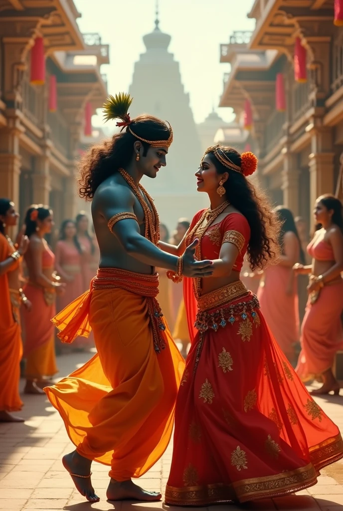 Janam ashtami ki subh avasar pe badhiya sa at least 5 minute ka radha aor bhagwan krishan ka dancing video bna ke do