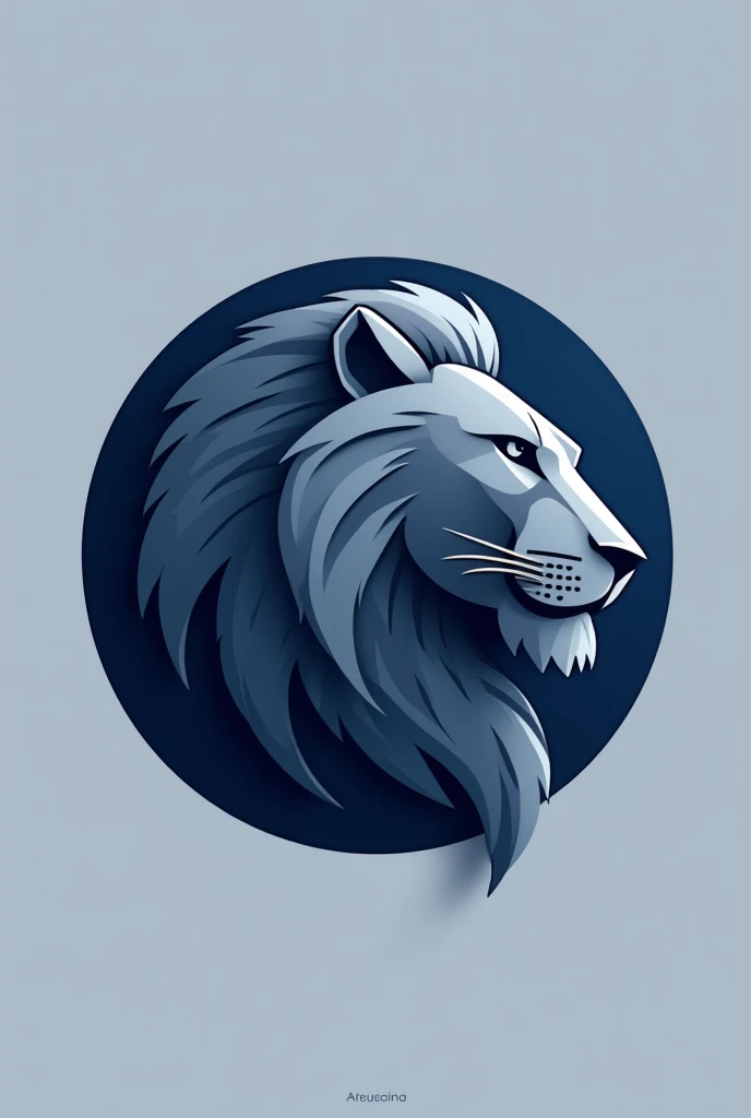 Create a logo for a civil engineering academic center with a lion in blue and silver colors and minimalist