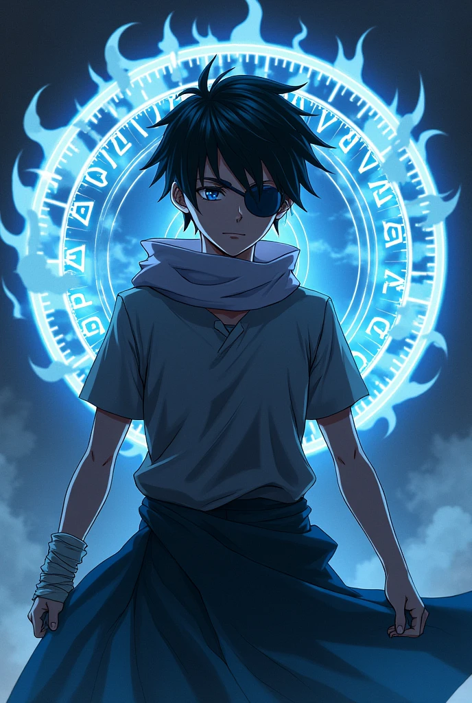 anime Eye patch Bandage on arm magic circle