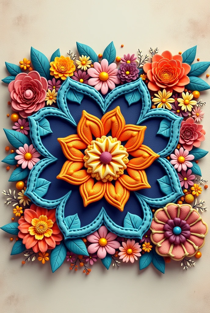 Granny square original de flores 