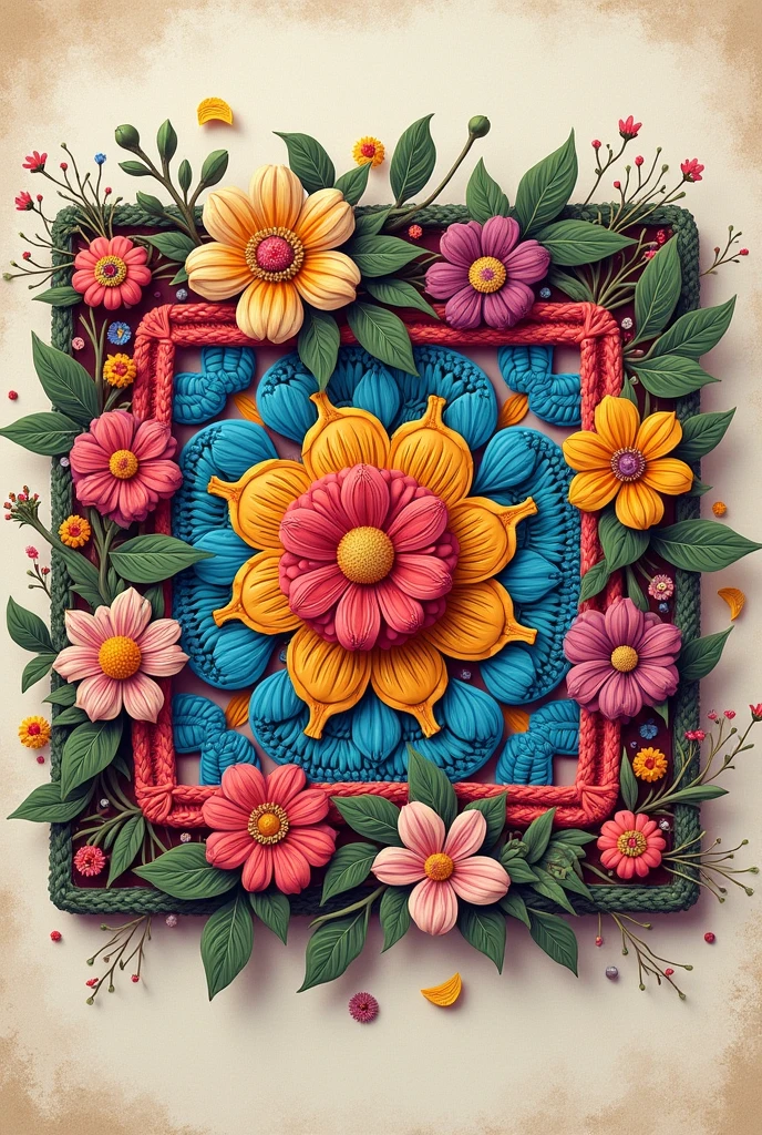 Granny square original de flores 