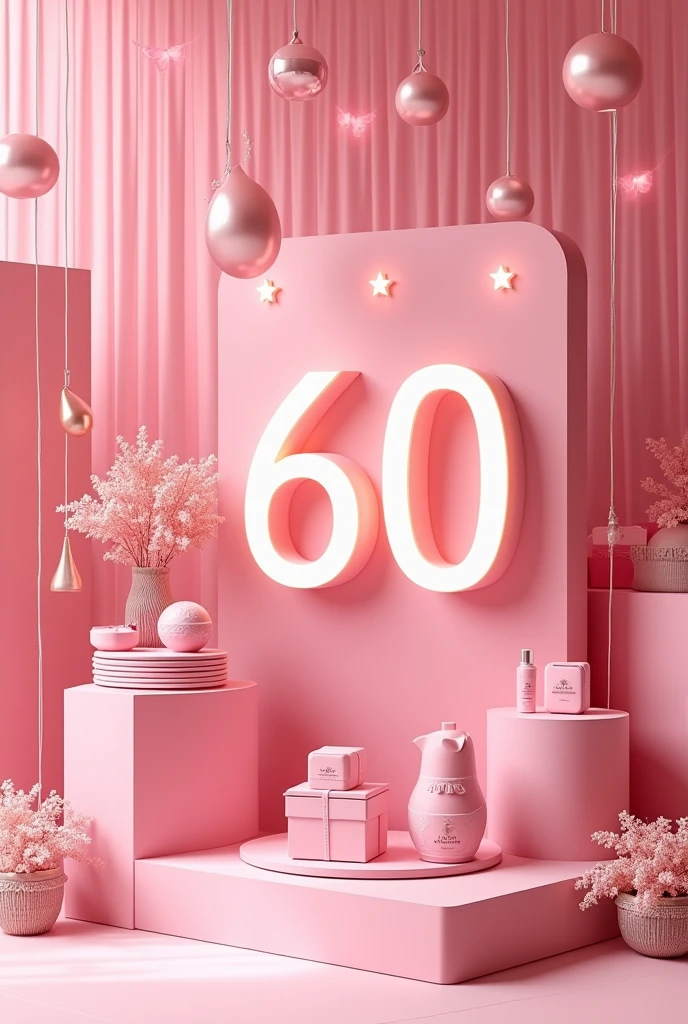 “Monthsary sale ₱60 all items”
pink theme