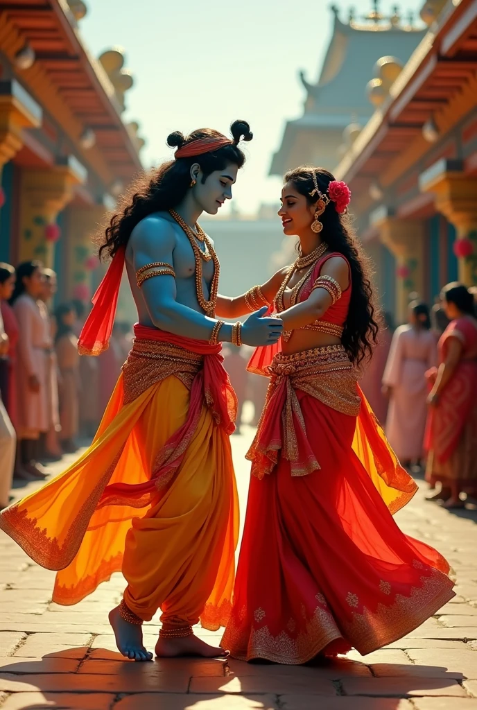 Janam ashtami ki subh avasar pe badhiya sa at least 5 minute ka radha aor bhagwan krishan ka dancing video bna ke do