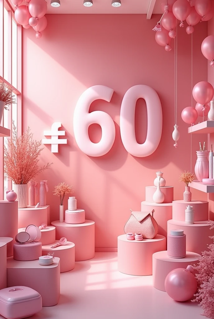 “Monthsary sale ₱60 all items”
pink theme